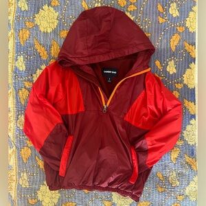 Land’s End Kids Active Fleece Lined Pullover Jacket, boys size small, cranberry